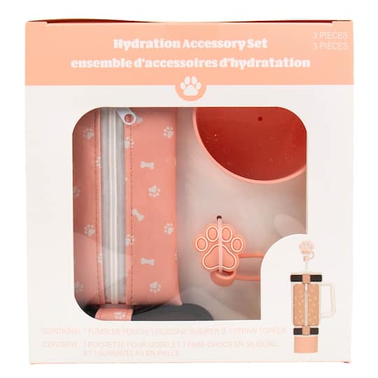 Peach Pet-Themed Hydration Accessory Set